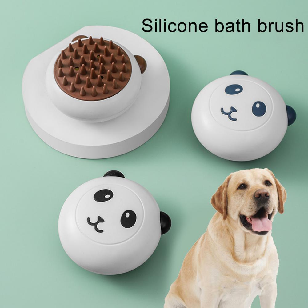 Brosse de Bain en Silicone pour Chiens avec Dents Douces pour Animaux