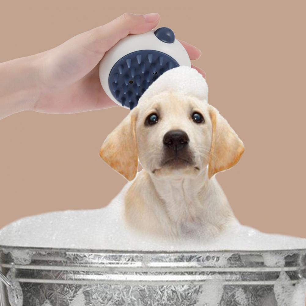 Brosse de Bain en Silicone pour Chiens avec Dents Douces pour Animaux