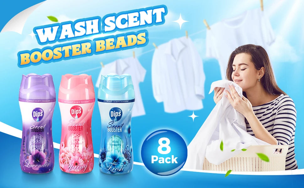 Perles de parfum pour le linge, booster de lavage parfumé, boosters de lavage fraîcheur lavande et noix de coco
