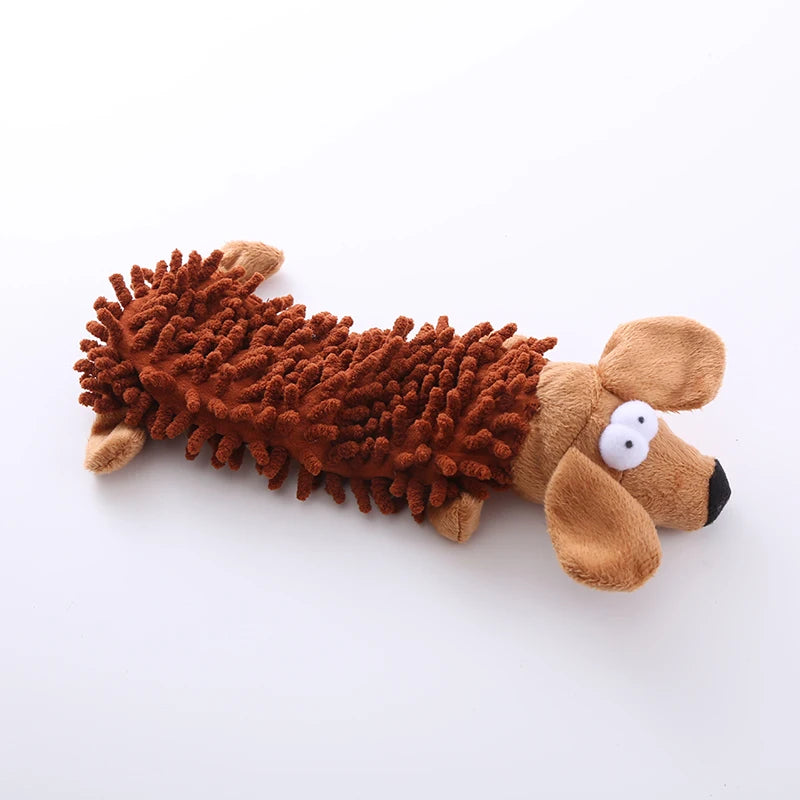 Jouet en peluche sonore pour chien, vadrouille, coque en fourrure, grenouille, hippopotame, fournitures de meulage des dents