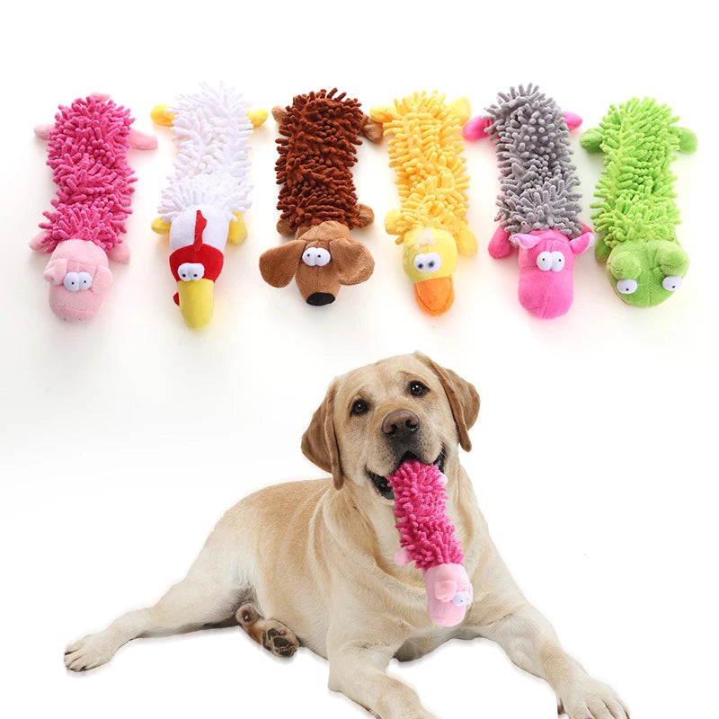 Jouet en peluche sonore pour chien, vadrouille, coque en fourrure, grenouille, hippopotame, fournitures de meulage des dents