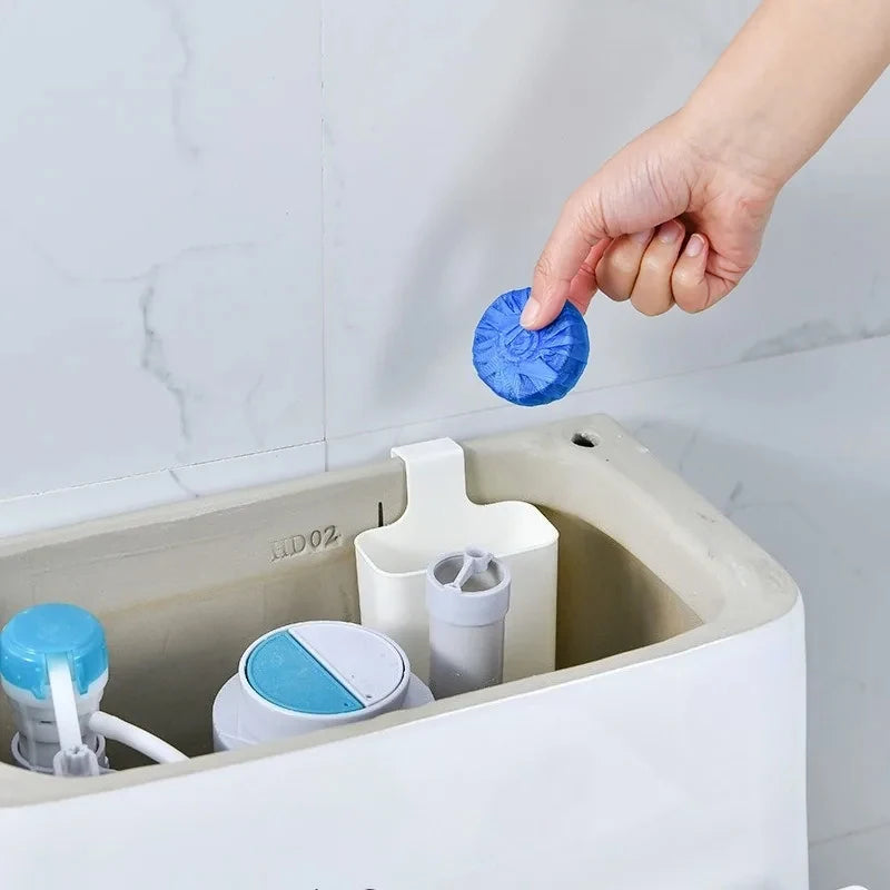 Distributeur de nettoyant solide pour toilettes - Pièce de rechange pour réservoir, Boîte tampon nettoyante pour cuvette de toilettes, Distributeur suspendu à libération lente, Prolonge le temps de nettoyage