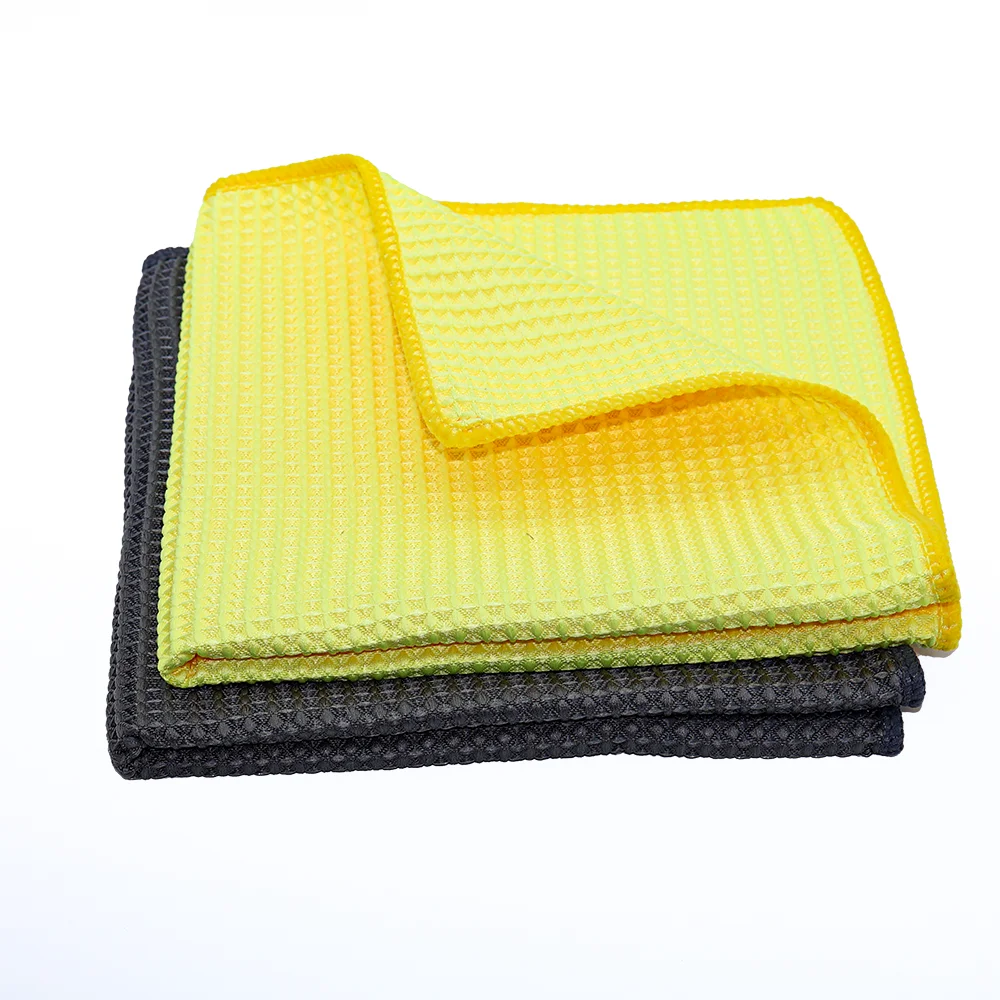 AUTOBRIGHT 40x40cm serviette de nettoyage de verre jaune gris serviettes de lavage détails de voiture chiffon de séchage ustensiles de cuisine accessoires de nettoyage