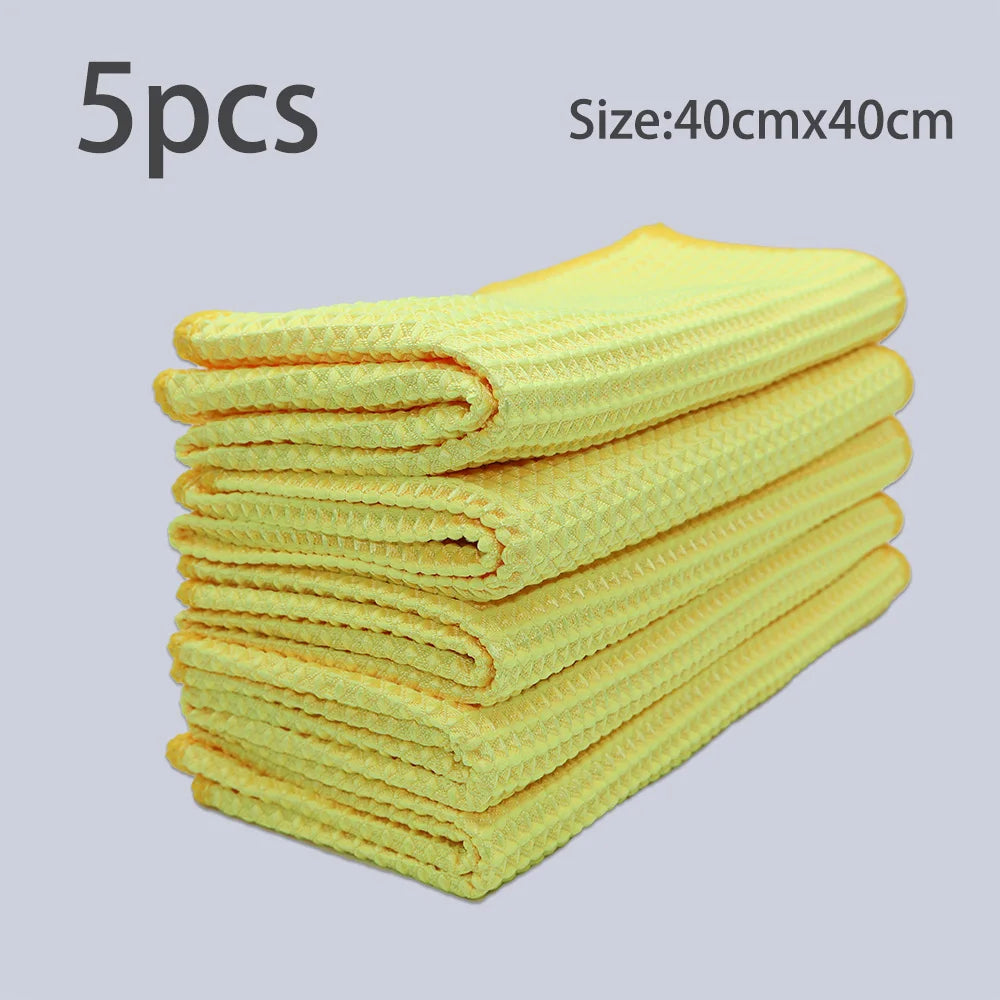 AUTOBRIGHT 40x40cm serviette de nettoyage de verre jaune gris serviettes de lavage détails de voiture chiffon de séchage ustensiles de cuisine accessoires de nettoyage