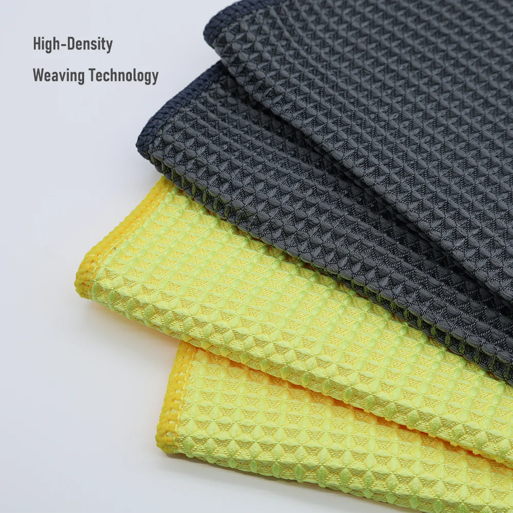 AUTOBRIGHT 40x40cm serviette de nettoyage de verre jaune gris serviettes de lavage détails de voiture chiffon de séchage ustensiles de cuisine accessoires de nettoyage