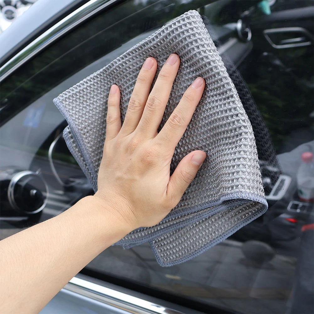 AUTOBRIGHT 40x40cm serviette de nettoyage de verre jaune gris serviettes de lavage détails de voiture chiffon de séchage ustensiles de cuisine accessoires de nettoyage