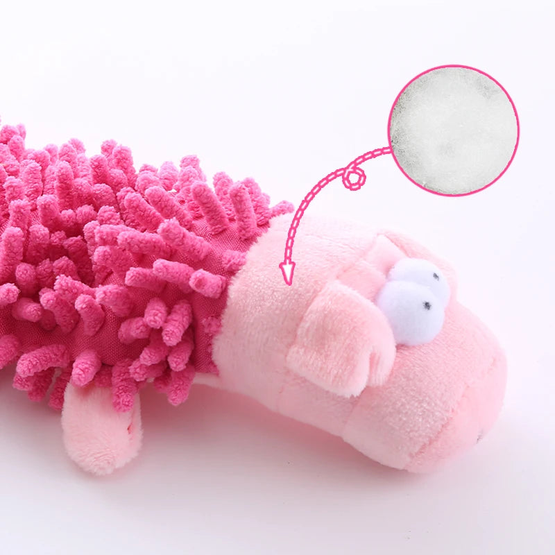 Jouet en peluche sonore pour chien, vadrouille, coque en fourrure, grenouille, hippopotame, fournitures de meulage des dents