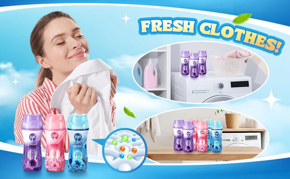 Perles de parfum pour le linge, booster de lavage parfumé, boosters de lavage fraîcheur lavande et noix de coco