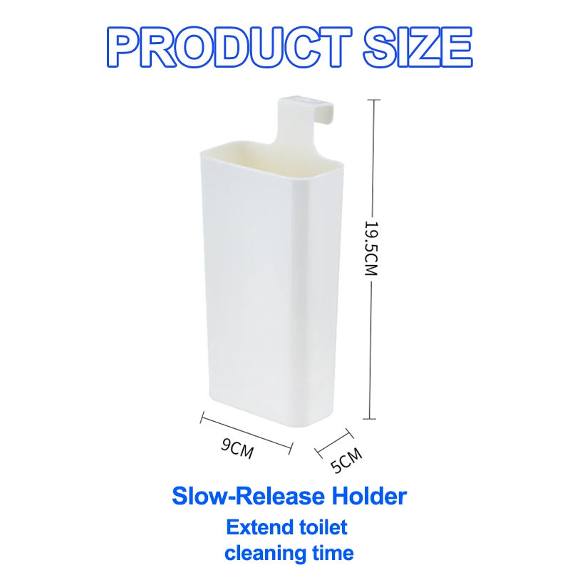 Distributeur de nettoyant solide pour toilettes - Pièce de rechange pour réservoir, Boîte tampon nettoyante pour cuvette de toilettes, Distributeur suspendu à libération lente, Prolonge le temps de nettoyage