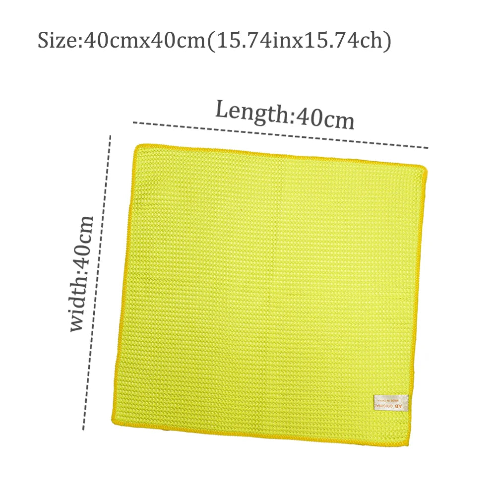 AUTOBRIGHT 40x40cm serviette de nettoyage de verre jaune gris serviettes de lavage détails de voiture chiffon de séchage ustensiles de cuisine accessoires de nettoyage