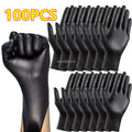 Gants en Latex noir Xl, en Pvc, jetables, en Nitrile, pour le travail ménager, le nettoyage de l'industrie de la voiture, outils de jardinage et de cuisine