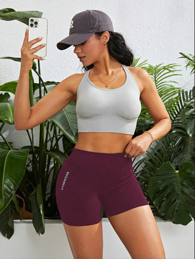 Short d'entraînement taille haute pour femme, pantalon court de Yoga