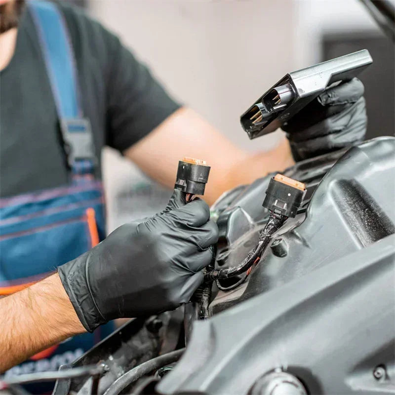 Gants en Latex noir Xl, en Pvc, jetables, en Nitrile, pour le travail ménager, le nettoyage de l'industrie de la voiture, outils de jardinage et de cuisine