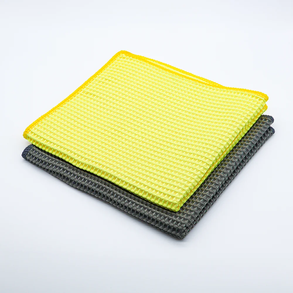 AUTOBRIGHT 40x40cm serviette de nettoyage de verre jaune gris serviettes de lavage détails de voiture chiffon de séchage ustensiles de cuisine accessoires de nettoyage