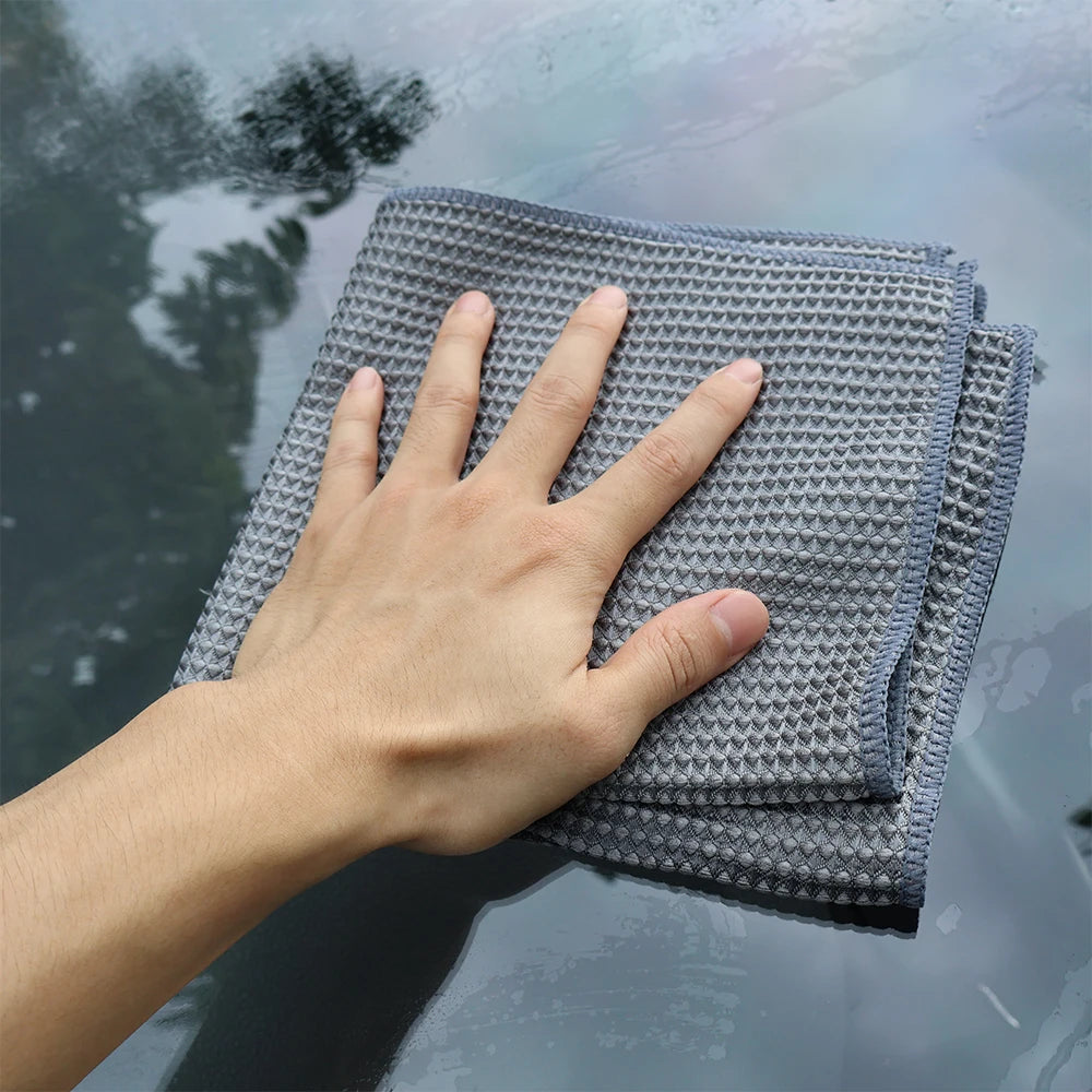 AUTOBRIGHT 40x40cm serviette de nettoyage de verre jaune gris serviettes de lavage détails de voiture chiffon de séchage ustensiles de cuisine accessoires de nettoyage