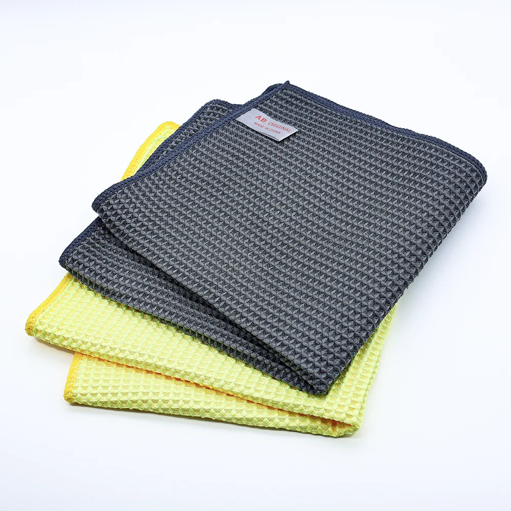AUTOBRIGHT 40x40cm serviette de nettoyage de verre jaune gris serviettes de lavage détails de voiture chiffon de séchage ustensiles de cuisine accessoires de nettoyage