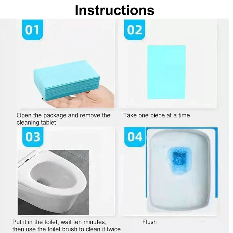 Comprimés nettoyants pour sols, solubles dans l'eau, stérilisation, parfumé, salle de bains, cuisine, déodorant, feuille de nettoyage des toilettes